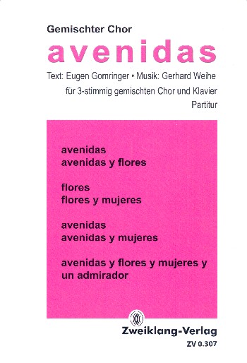 Avenidas  für gem Chor (SAM) und Klavier  Partitur