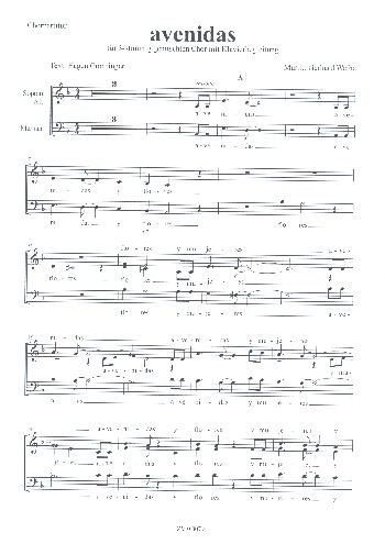 Avenidas  für gem Chor (SAM) und Klavier  Chorpartitur