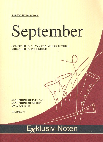 September&nbsp;&nbsp;für 4-5 Saxophone&nbsp;&nbsp;Partitur und Stimmen