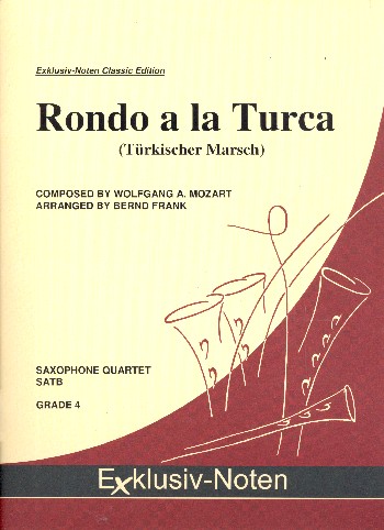 Rondo a la turca KV331&nbsp;&nbsp;für 4 Saxophone (SATBar)&nbsp;&nbsp;Partitur und Stimmen