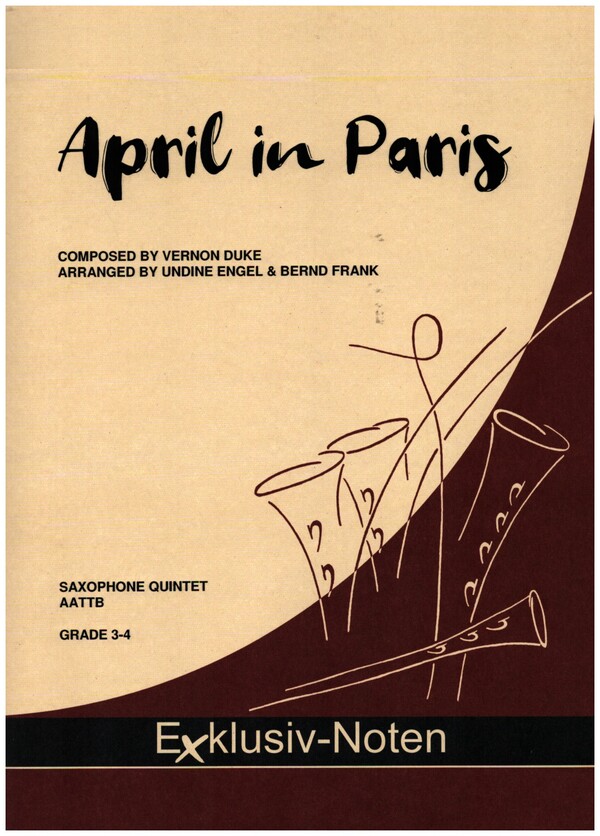 April in Paris  für 5 Saxophone (AATTBar)  Partitur und Stimmen