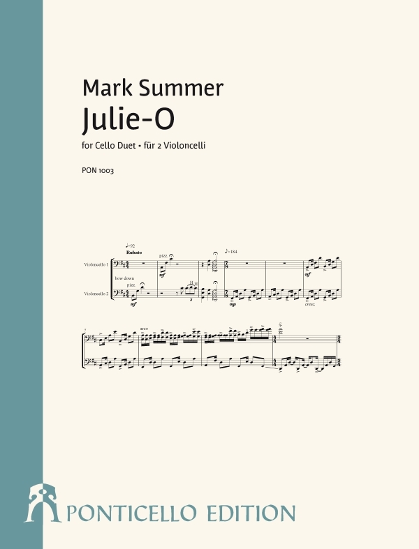 Julie-O  für 2 Violoncelli  Partitur und Stimmen