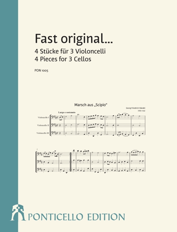 Fast original...  für 3 Violoncelli  Partitur und Stimmen