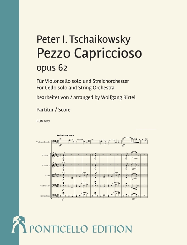 Pezzo capriccioso op.62  für Violoncello und Streichorchester  Partitur