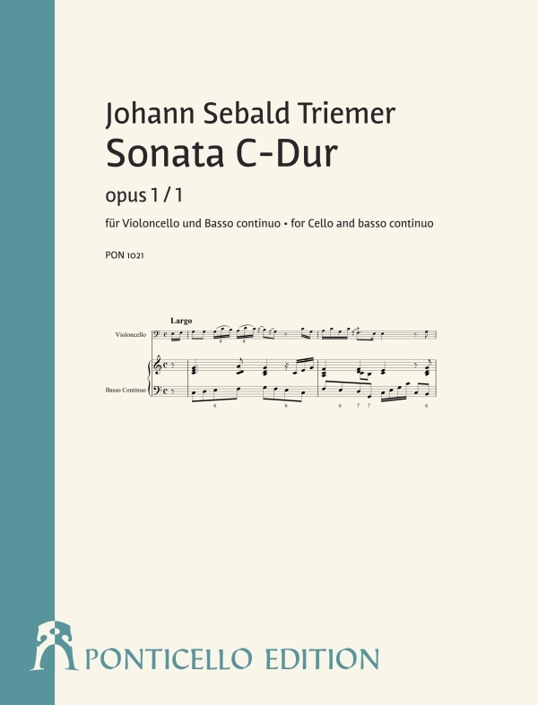 Sonate C-Dur op.1,1  für Violoncello und Bc  Partitur (Bc ausgesetzt) und Spielpartitur
