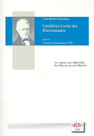 Geistliche Lieder der Rätoromanen&nbsp;&nbsp;für 3 Blockflöten (SAA)&nbsp;&nbsp;3 Spielpartituren
