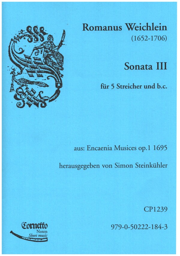 Sonate Nr.3&nbsp;&nbsp;für 2 Violinen, 2 Violen, Violone und Bc&nbsp;&nbsp;Partitur und Stimmen (Bc ausgesetzt)