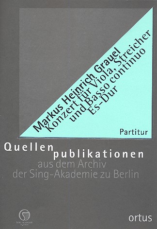 Konzert Es-Dur&nbsp;&nbsp;für Viola, Streicher und Bc&nbsp;&nbsp;Partitur
