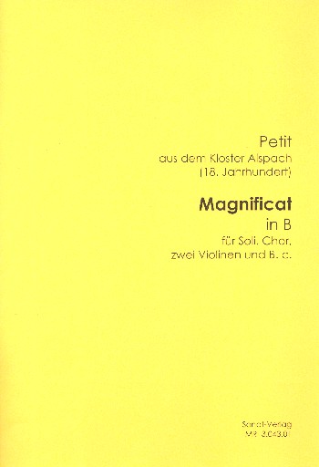Magnificat in B  für Soli, gem Chor, 2 Violinen und Bc  Partitur