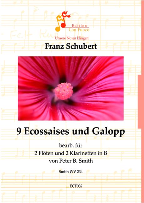 9 Ecossaises und Galopp  für 2 Flöten und 2 Klarinetten  Partitur und Stimmen