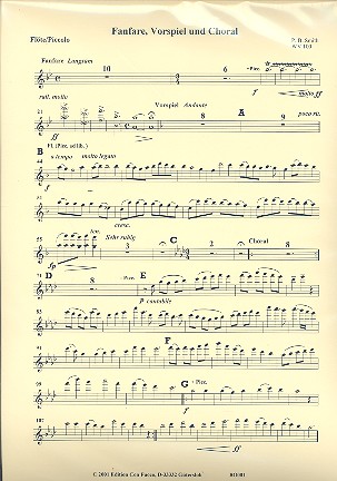 Fanfare, Vorspiel und Choral SmithWV100  für Blasorchester  Partitur und Stimmen