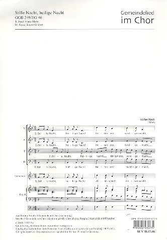 Stille Nacht  für gem Chor a cappella  Partitur