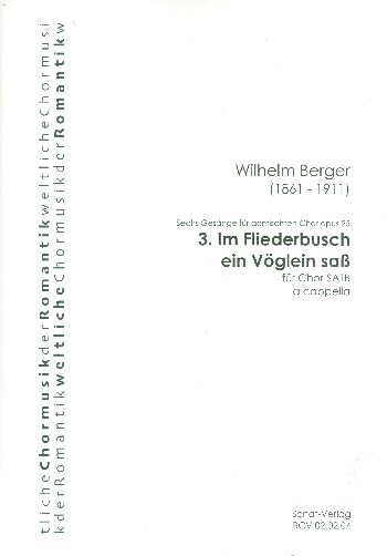 Im Fliederbusch ein Vöglein sass op.25,3  für gem Chor a cappella  Partitur