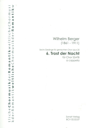 Trost der Nacht op.25,6  für gem Chor a cappella  Partitur