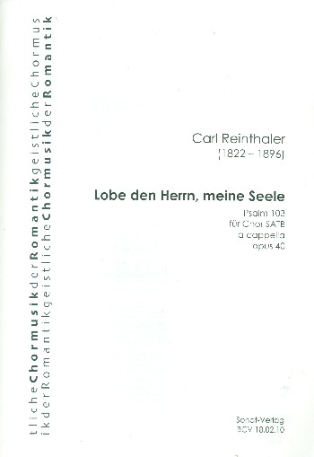 Lobe den Herrn meine Seele op.40  für gem Chor a cappella  Partitur