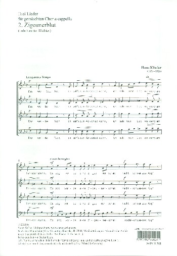 Zigeunerblut  für gem Chor a cappella  Partitur