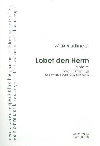 Lobet den Herrn  für gem Chor a cappella  Partitur