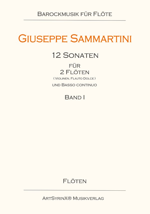 12 Sonaten Band 1 (Nr.1-4)  für 2 Flöten und Bc  2 Spielpartituren mit Klavierpartitur und Cellostimme