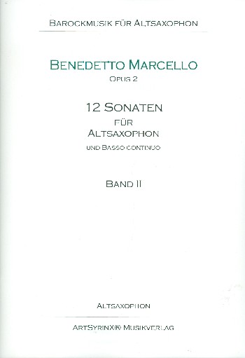 12 Sonaten op.2 Band 2 (Nr.4-6)  für Altsaxophon und Bc  Saxophonstimme