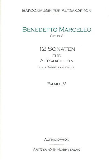 12 Sonaten op.2 Band 4 (Nr.10-12)  für Altsaxophon und Bc  Saxophonstimme