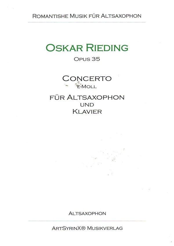 Concerto e-Moll op.35&nbsp;&nbsp;für Altsaxophon und Klavier&nbsp;&nbsp;Altsaxophonstimme
