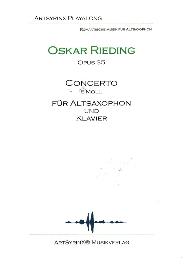 Concerto e-Moll op.35 (+CD)  für Altsaxophon und Klavier  Altsaxophonstimme mit Playalong CD