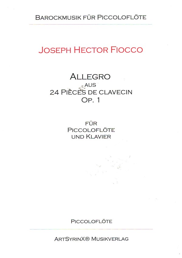 Allegro aus 24 Pièces de Clavecin op.1  für Piccoloflöte und Klavier  Piccoloflötenstimme