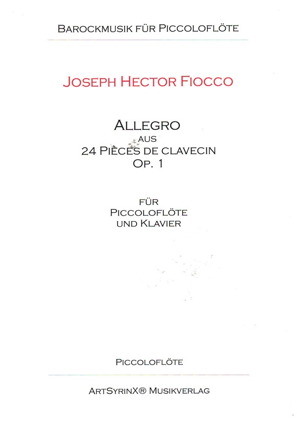 Allegro aus 24 Pièces de Clavecin op.1  für Piccoloflöte und Klavier  Piccoloflötenstimme