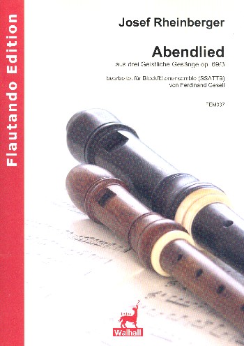 Abendlied op.69,3  für Blockflöten-Ensemble (SSATTB)  Partitur und Stimmen
