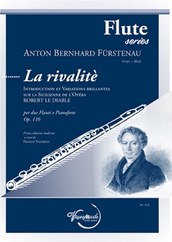 Anton Bernhard Fürstenau, La Rivalite Op. 116  Flute Duet and Piano  Book & Part[s]