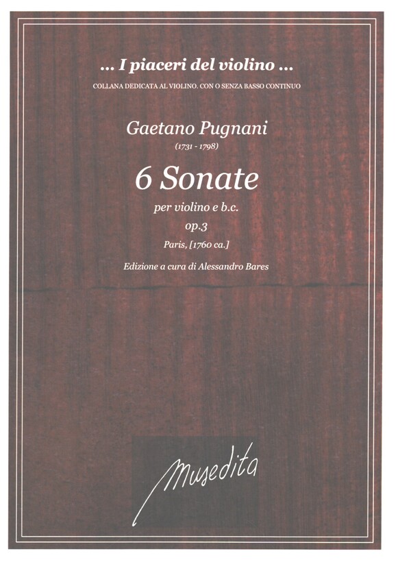 6 Sonate op.3  per violino e basso continuo  