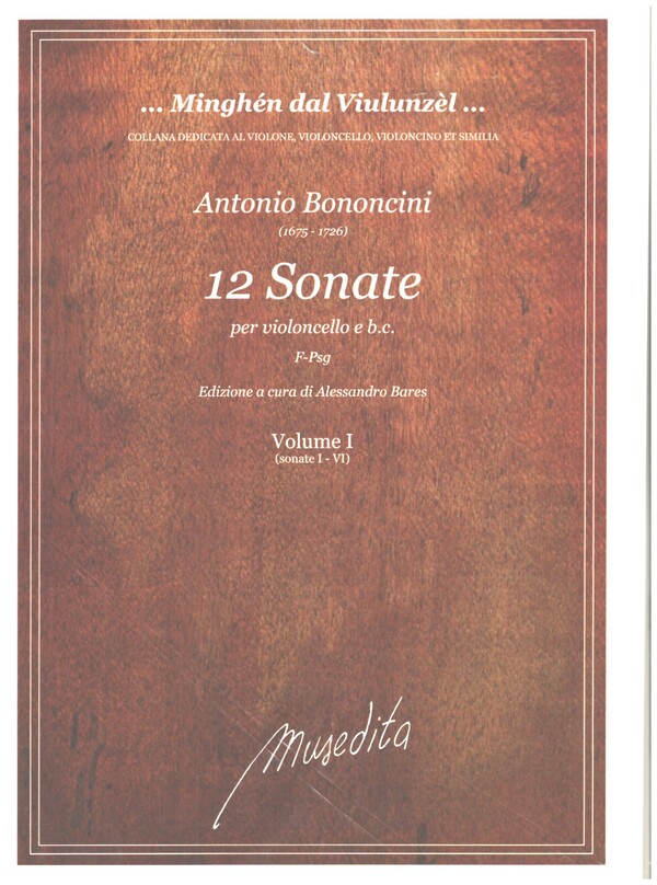 12 Sonate vol.1+2 (no.1-12)  per violoncello e Bc  