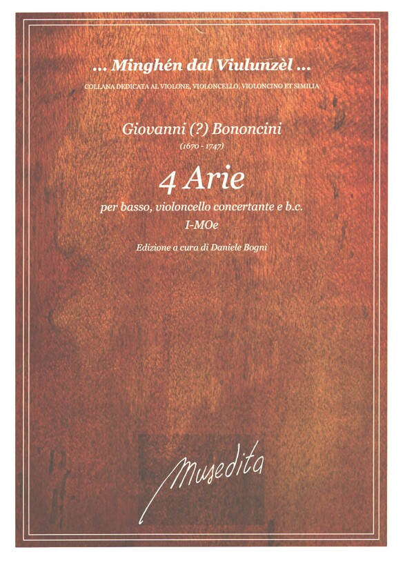 4 Arias I-MOe  üer basso, violoncello concertante e bc  