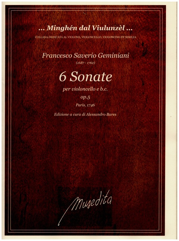 6 Sonate op.5  per violoncello e bc  