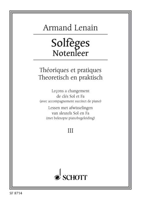 Lenain, Jean Solfèges Nr. 3  Singstimme  
