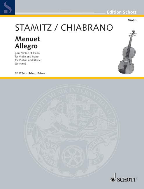 Chiabrano, Francesco / Stamitz, Johann Wenzel Menuet/Allegro  Violine und Klavier  