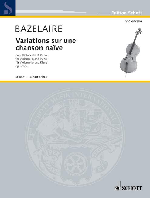 Variations sur une chanson naïve op.125  für Violoncello und Klavier  