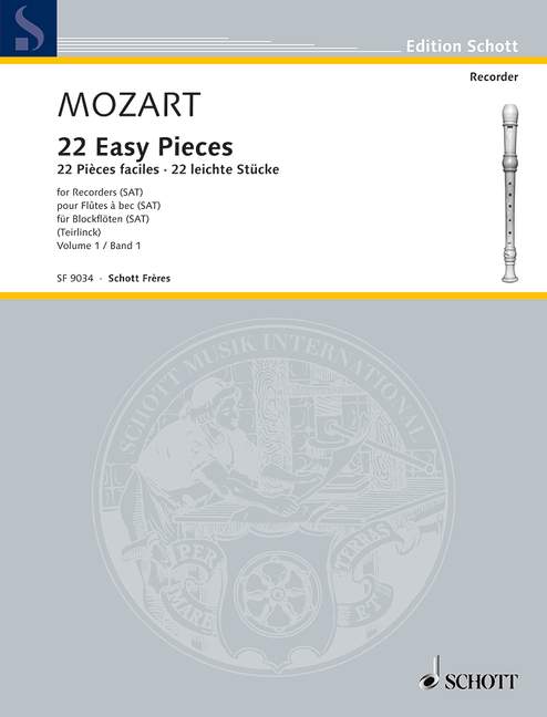 22 Pieces vol.1  für 2-4 Blockflöten (SAT)  Partitur und Stimmen