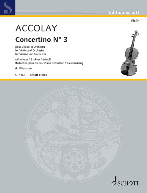 Concertino e-Moll Nr.3 für Violine und Orchester  Violine und Klavier  