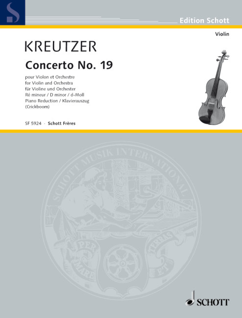 Konzert Nr.19 D-Dur für Violine und Orchester  für Violine und Klavier  