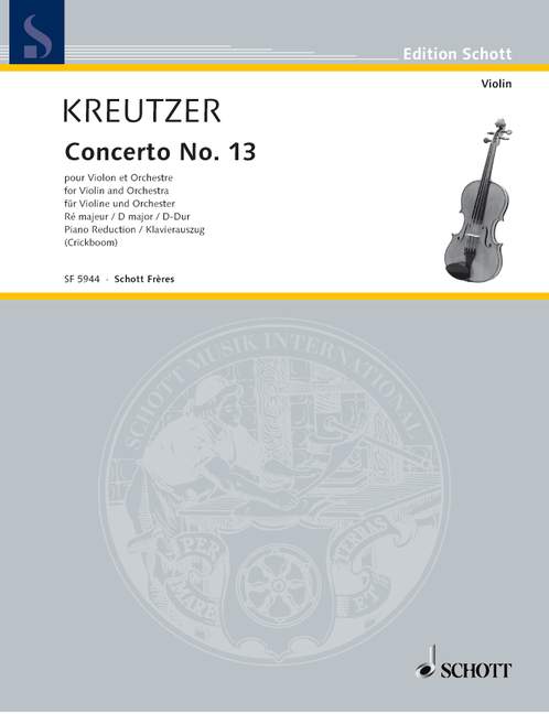 Konzert Nr. 13 D-Dur  für Violine und Orchester  Klavierauszug