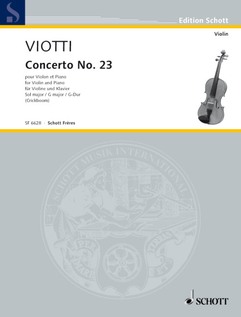 Konzert G-Dur Nr.23  für Violine und Orchester  Violine und Klavier