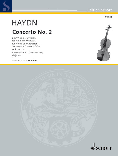 Haydn, Joseph Konzert Nr. 2 G-Dur Hob.VIIa:4  Violine und Orchester  Klavierauszug mit Solostimme