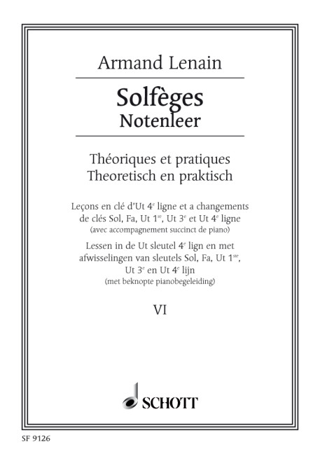 Lenain, Armand Solfèges Vol. 6  Singstimme und Klavier  
