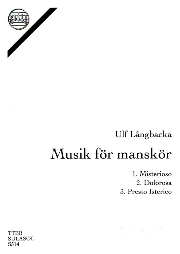 Musik för manskör  for male chorus a cappella  vocal score