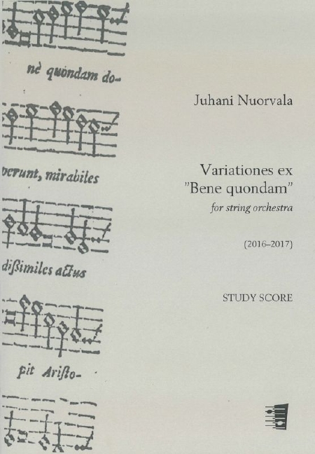 Juhani Nuorvala, Variationes ex Bene Quondam  String Orchestra  Studyscore
