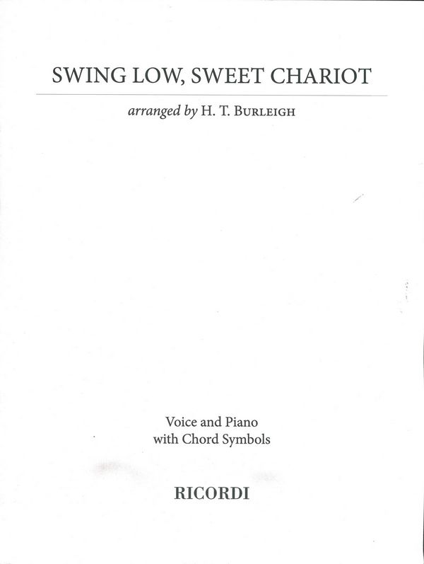 , Swing Low, Sweet Chariot  Vocal and Piano  Buch