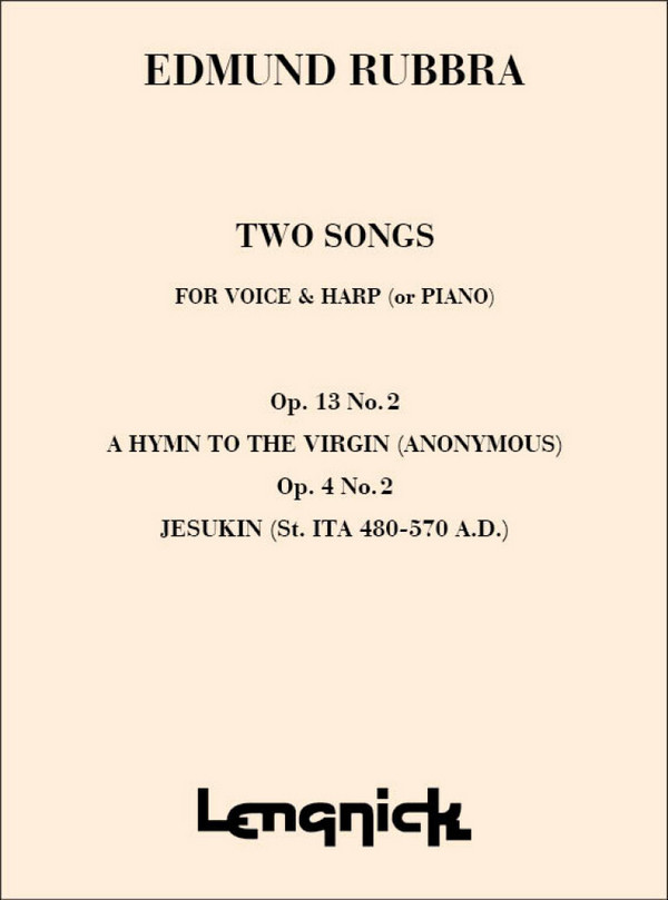2 Songs op.4 no.2 and op.13 no.2  for voice and harp (piano)  