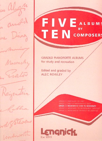 Five Albums by ten Composers Grade 3  fo rpiano  