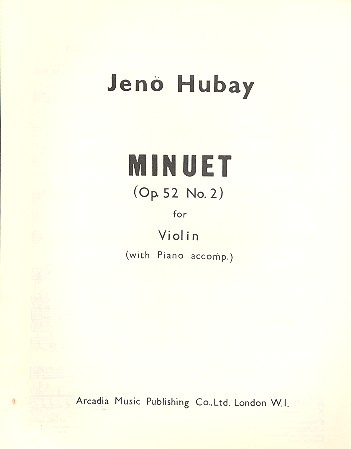 Minuet op.52,2  for violin and piano  